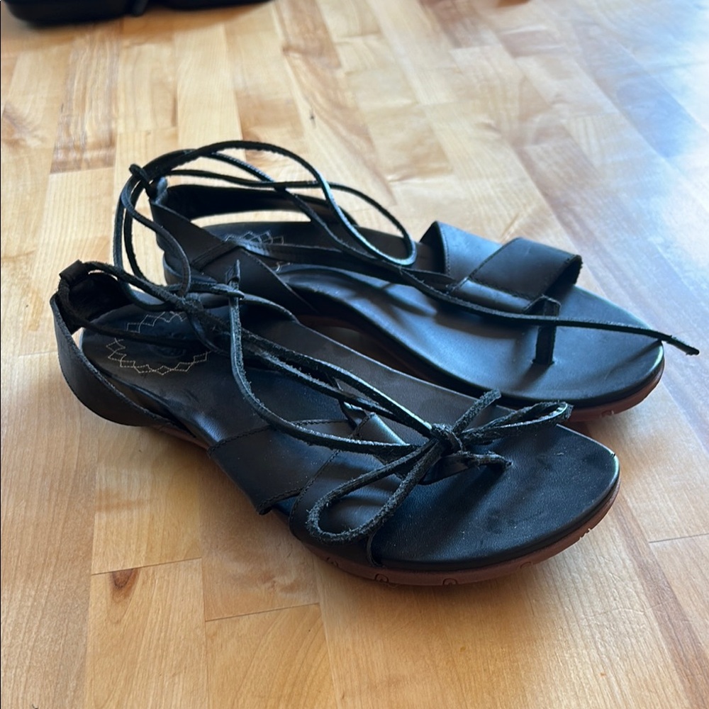 Chaco Black Sandals with Lace-Up Straps